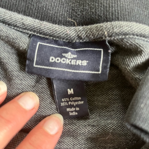 Dockers Long Sleeve Polo Shirt Gray - Picture 4 of 6